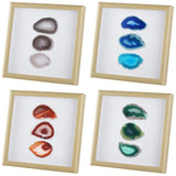 8.7 in Framed Agate Slice Geode Gemstone Wall Decor