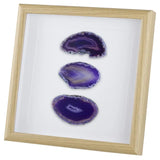 8.7 in Framed Agate Slice Geode Gemstone Wall Decor