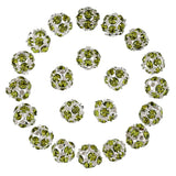 8mm Rhinestone Ball Beads Silver Round Spacer Jewelry Making