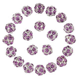 8mm Rhinestone Ball Beads Silver Round Spacer Jewelry Making