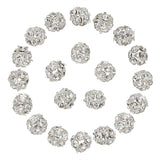 8mm Rhinestone Ball Beads Silver Round Spacer Jewelry Making