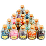 9 Mini Wishing Bottles Chips Crystal Healing Tumbled Stone Set