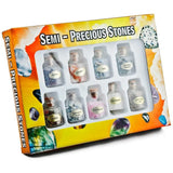 9 Mini Wishing Bottles Chips Crystal Healing Tumbled Stone Set