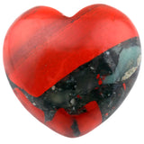 Africa Bloodstone Puff Heart Healing Crystal Palm Stone 0.9''