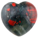 Africa Bloodstone Puff Heart Healing Crystal Palm Stone 0.9''