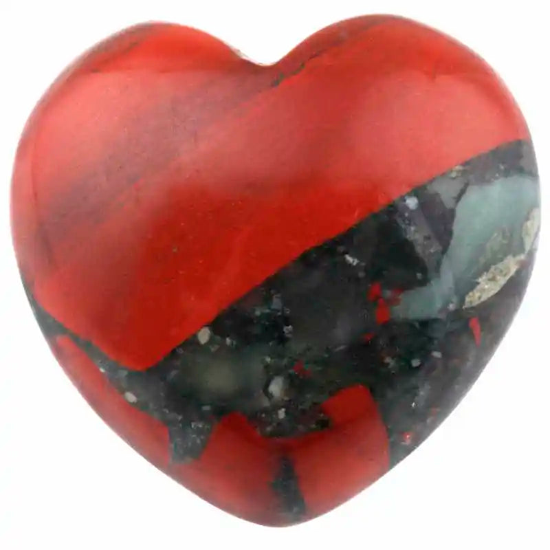 Africa Bloodstone Puff Heart Healing Crystal Palm Stone 0.9''