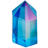 Titanium Coated Crystal Single Point Faceted Prism Wand Healing Reiki Stone