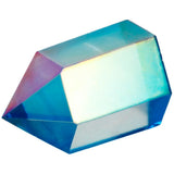 Titanium Coated Crystal Single Point Faceted Prism Wand Healing Reiki Stone
