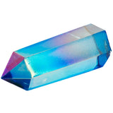 Titanium Coated Crystal Single Point Faceted Prism Wand Healing Reiki Stone
