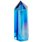 Titanium Coated Crystal Single Point Faceted Prism Wand Healing Reiki Stone