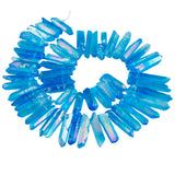 Titanium Coated Quartz Crystal Points 16" Strand