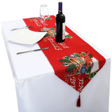 Christmas Table Runner Placemat Yarn Dyed Tablecloth Anti-wrinkle Durable