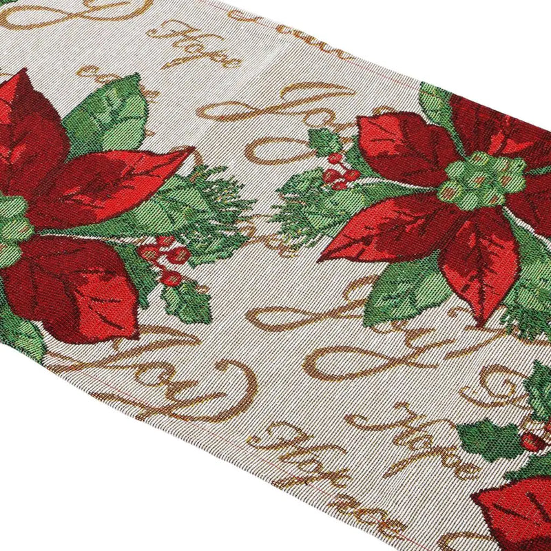Christmas Table Runner Placemat Yarn Dyed Tablecloth Anti-wrinkle Durable