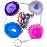 Colorful Agate Slices Geode with Tassel Wall Hanging