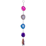 Colorful Agate Slices Geode with Tassel Wall Hanging
