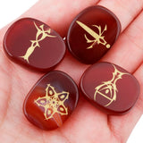 Engraved Tarot Symbol Palm Stone Set of 4