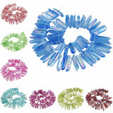 Titanium Coated Quartz Rough Sticks 15in Strand