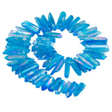 Titanium Coated Quartz Rough Sticks 15in Strand