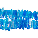 Titanium Coated Quartz Rough Sticks 15in Strand