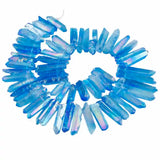 Titanium Coated Quartz Rough Sticks 15in Strand