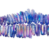 Dark Titanium Coated Quartz Crystal Points 16" Strand