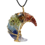 Wire Wrapped Tree of Life Pendant with Moon Charms