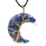 Wire Wrapped Tree of Life Pendant with Moon Charms