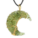 Wire Wrapped Tree of Life Pendant with Moon Charms