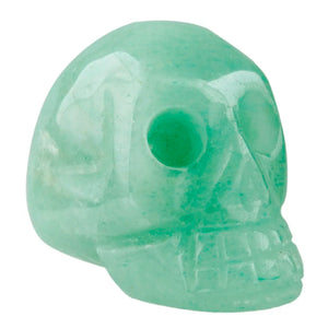 Green Aventurine Carved Skull Statue Reiki Pocket Figurine