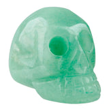 Green Aventurine Carved Skull Statue Reiki Pocket Figurine