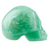 Green Aventurine Carved Skull Statue Reiki Pocket Figurine