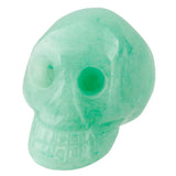 Green Aventurine Carved Skull Statue Reiki Pocket Figurine