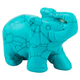 Green Howlite Turquoise Stone Elephant Animal Healing Chakra Figurine 2''