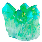 Green Titanium Coated Crystal Rock Quartz Cluster Geode Druzy Gem Stone
