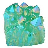 Green Titanium Coated Crystal Rock Quartz Cluster Geode Druzy Gem Stone