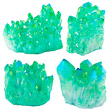 Green Titanium Coated Crystal Rock Quartz Cluster Geode Druzy Gem Stone