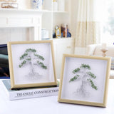 Green Wire Wrapped Tree Of Life With Frame Wall Art Home Decor