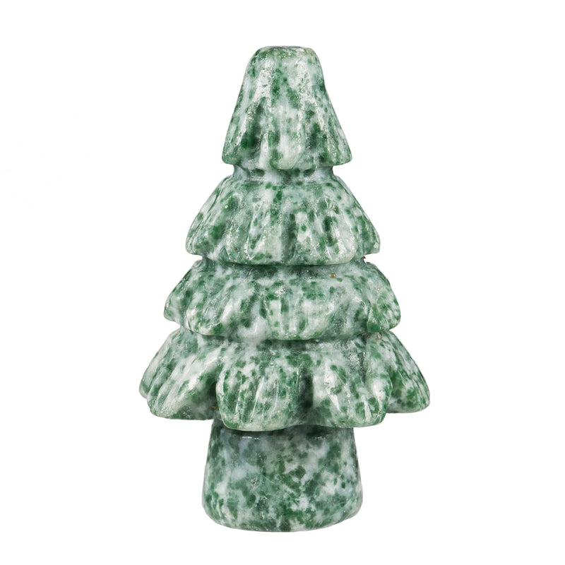 Hand Carved Green Aventurine Christmas Tree Healing Reiki Luck Ornaments