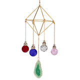 Geometric Agate Wind Chimes Glass Ball Home Decor