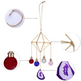 Geometric Agate Wind Chimes Glass Ball Home Decor