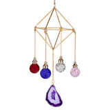 Geometric Agate Wind Chimes Glass Ball Home Decor