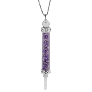 Crystal Hexagon Point Bottle Pendant Necklace