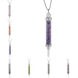 Crystal Hexagon Point Bottle Pendant Necklace
