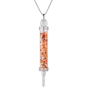 Crystal Hexagon Point Bottle Pendant Necklace