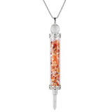 Crystal Hexagon Point Bottle Pendant Necklace