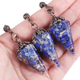 Crystal Prism Pendulum for Dowsing, Healing Orgone Cone Stone Pendant