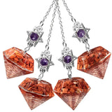 Hexagonal Prism Pendulum for Divination Faceted Stone Point Pendant