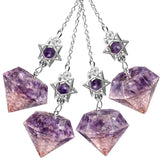 Hexagonal Prism Pendulum for Divination Faceted Stone Point Pendant