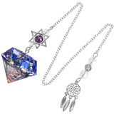 Hexagonal Prism Pendulum for Divination Faceted Stone Point Pendant