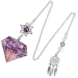 Hexagonal Prism Pendulum for Divination Faceted Stone Point Pendant